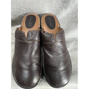 Bjorndal Shoes Women’s 10 Brown Leather Comfort Mules Clogs Slip On Casual